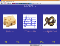 Pantalla con la actividad S�labas