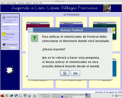 Primera pantalla de Jugar a Leer