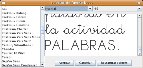 Componenente para seleccionar la fuente